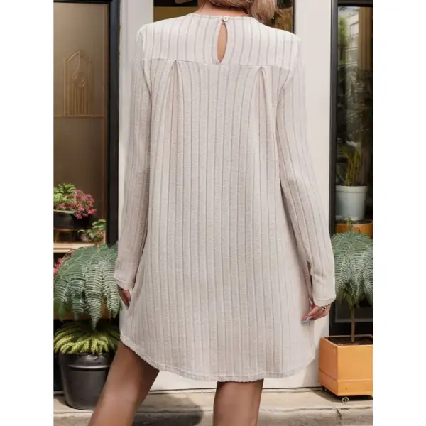 Graceful Everyday Round Neck Long Sleeve Mini Dress