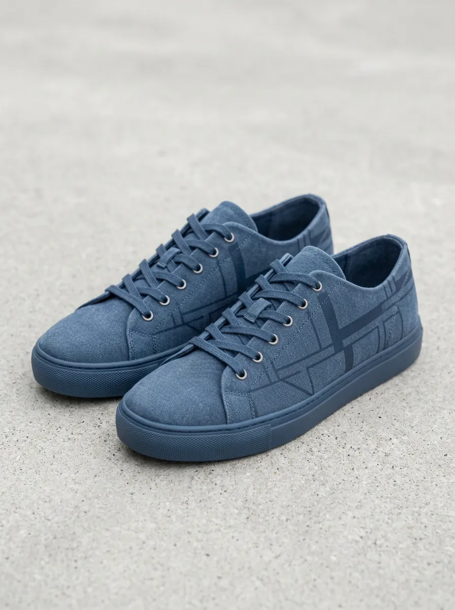 Toe Bumper Geometric Canvas Sneakers