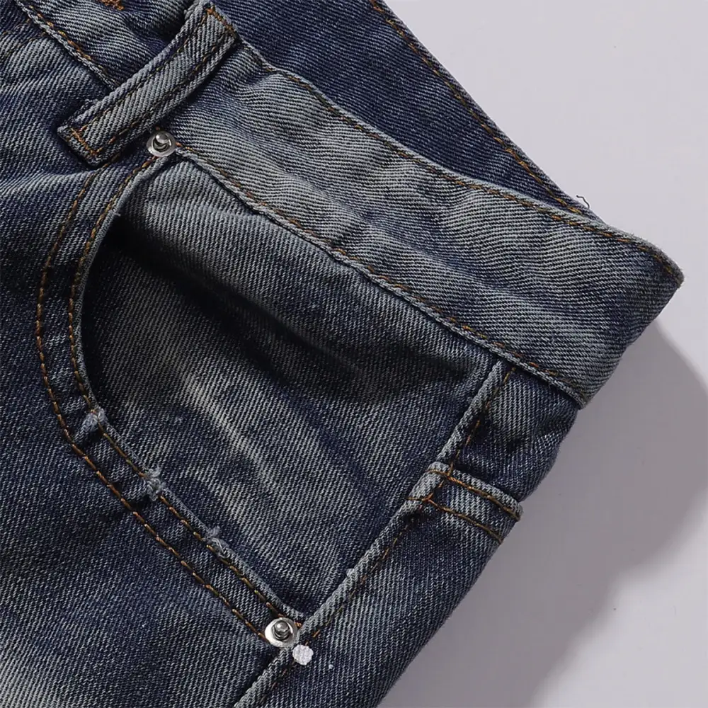 Wide Leg Distressed Splatter Print Denim Jeans