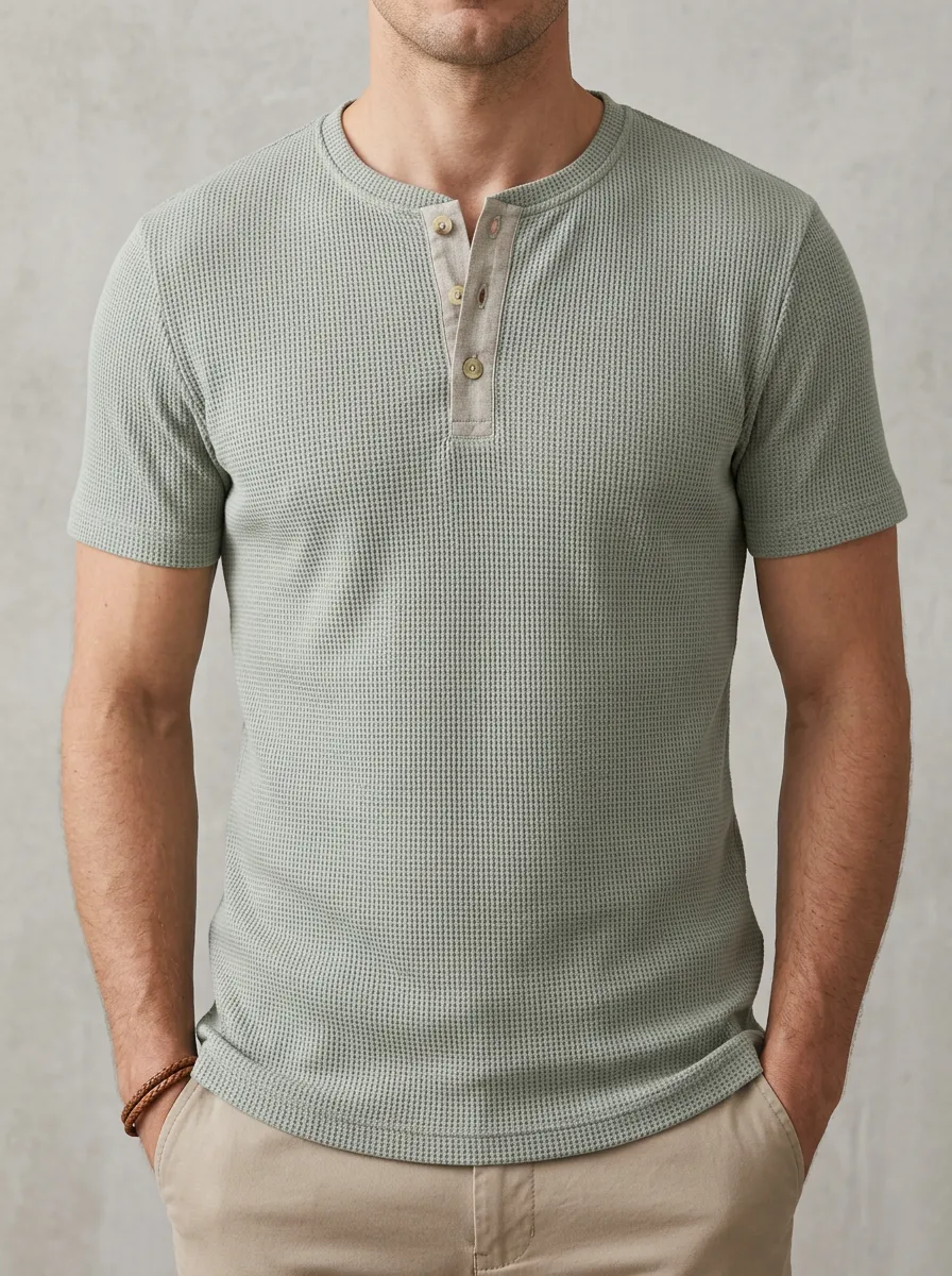 Refined Statement Men's Short-Sleeve Henley Shirt