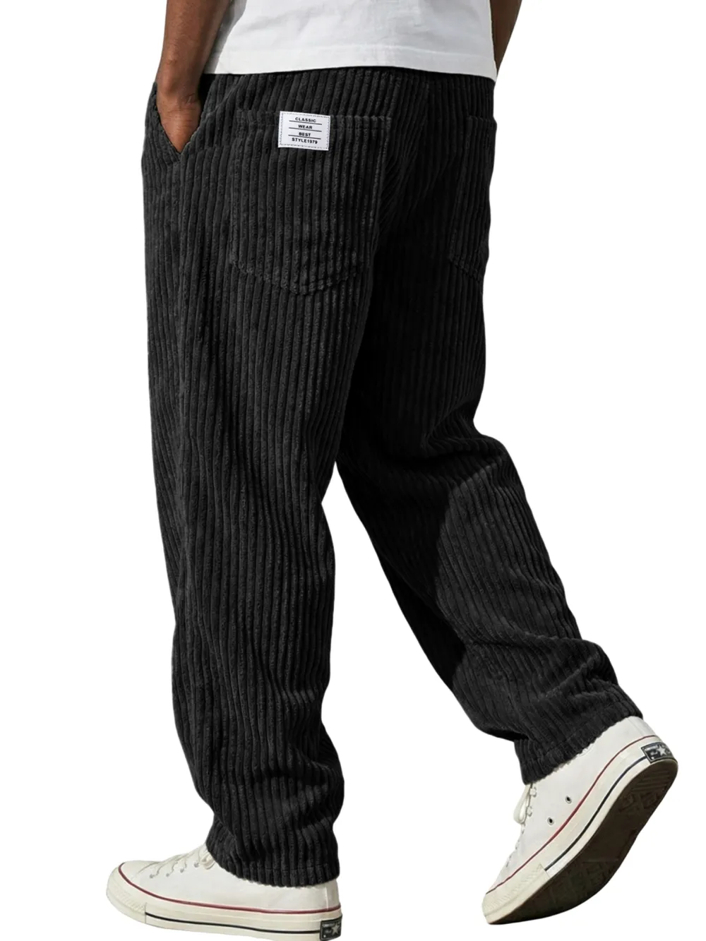 Relaxed Corduroy Seamed Detail Trousers