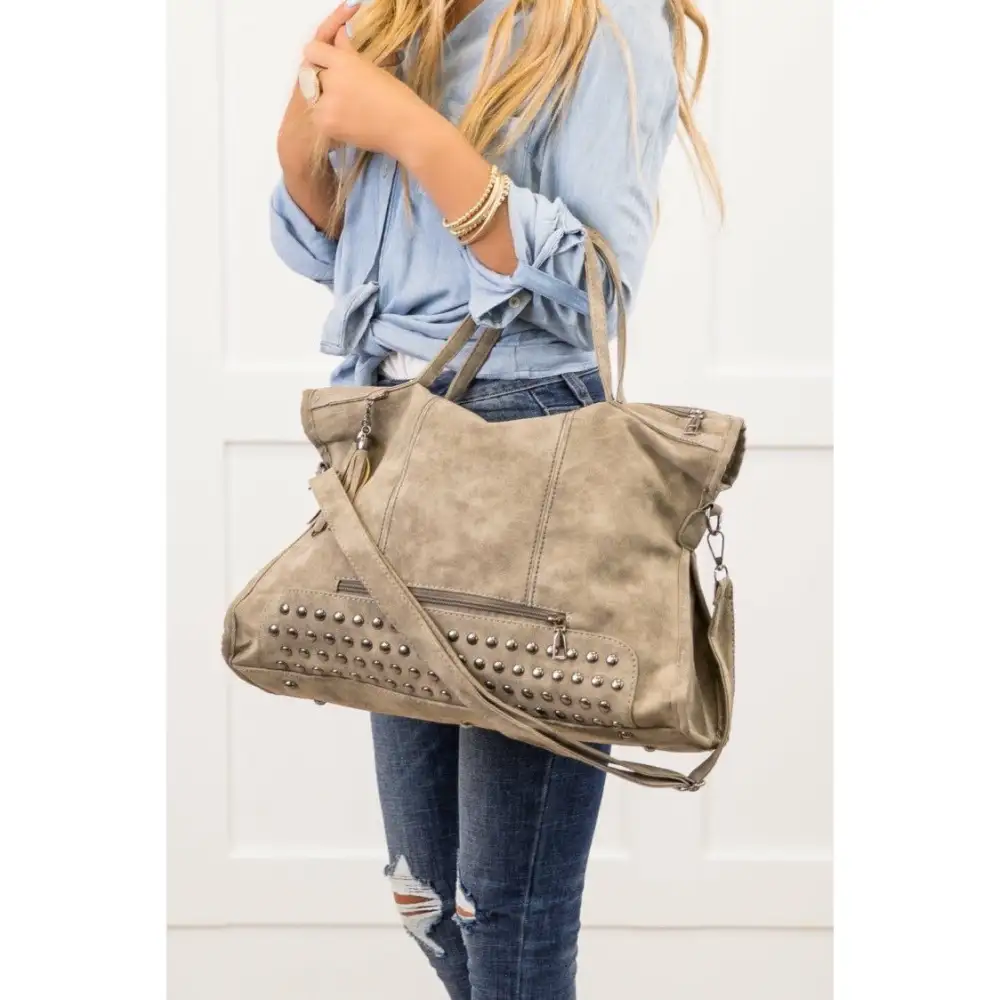 Modern Suede Zip Shoulder Bag