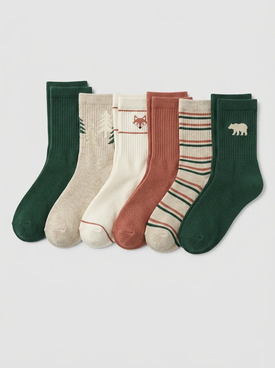 Forest Men's Six-Pair Long Socks