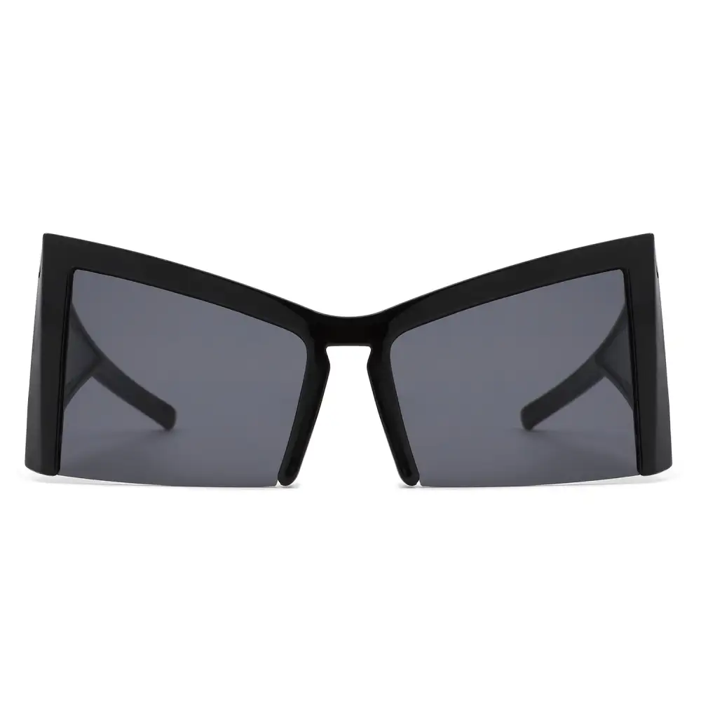 Geometric Square Semi Rimless Cat-Eye Sunglasses