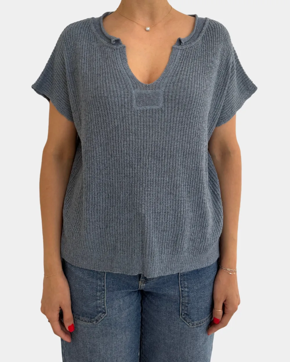 Soft Short Sleeve Sweater Top