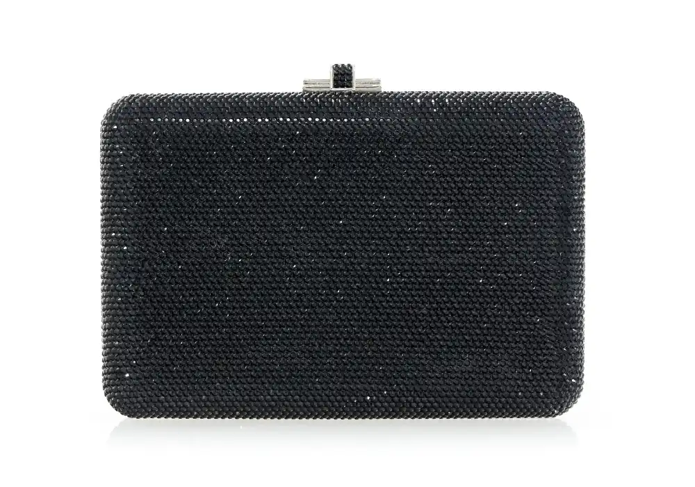 Geometric Slim Slide Crystal Minaudiere