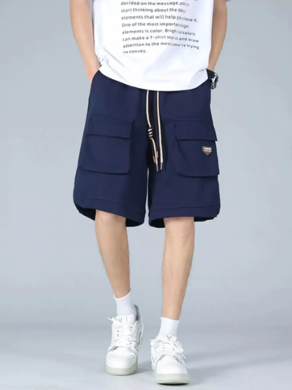 Casual Cargo Shorts with Drawstring