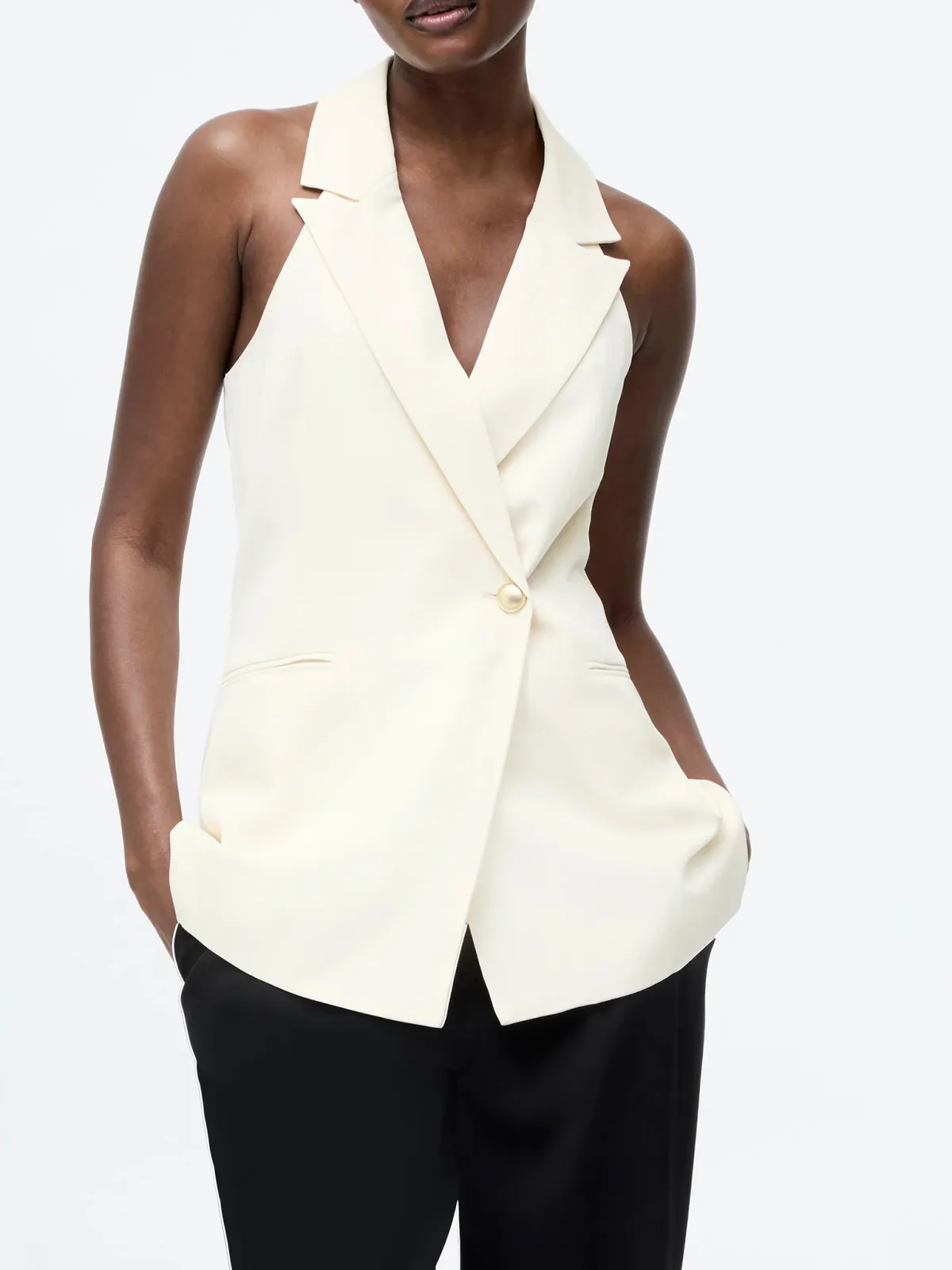Slim Fit Business Style Sleeveless Vest Jacket