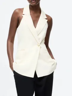 Slim Fit Business Style Sleeveless Vest Jacket
