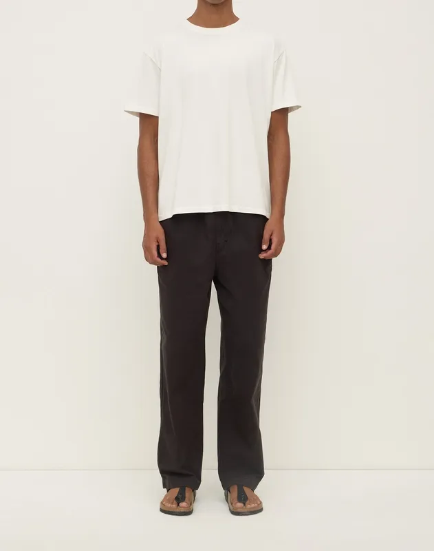 Washed Black Ripstop Tapered Pants