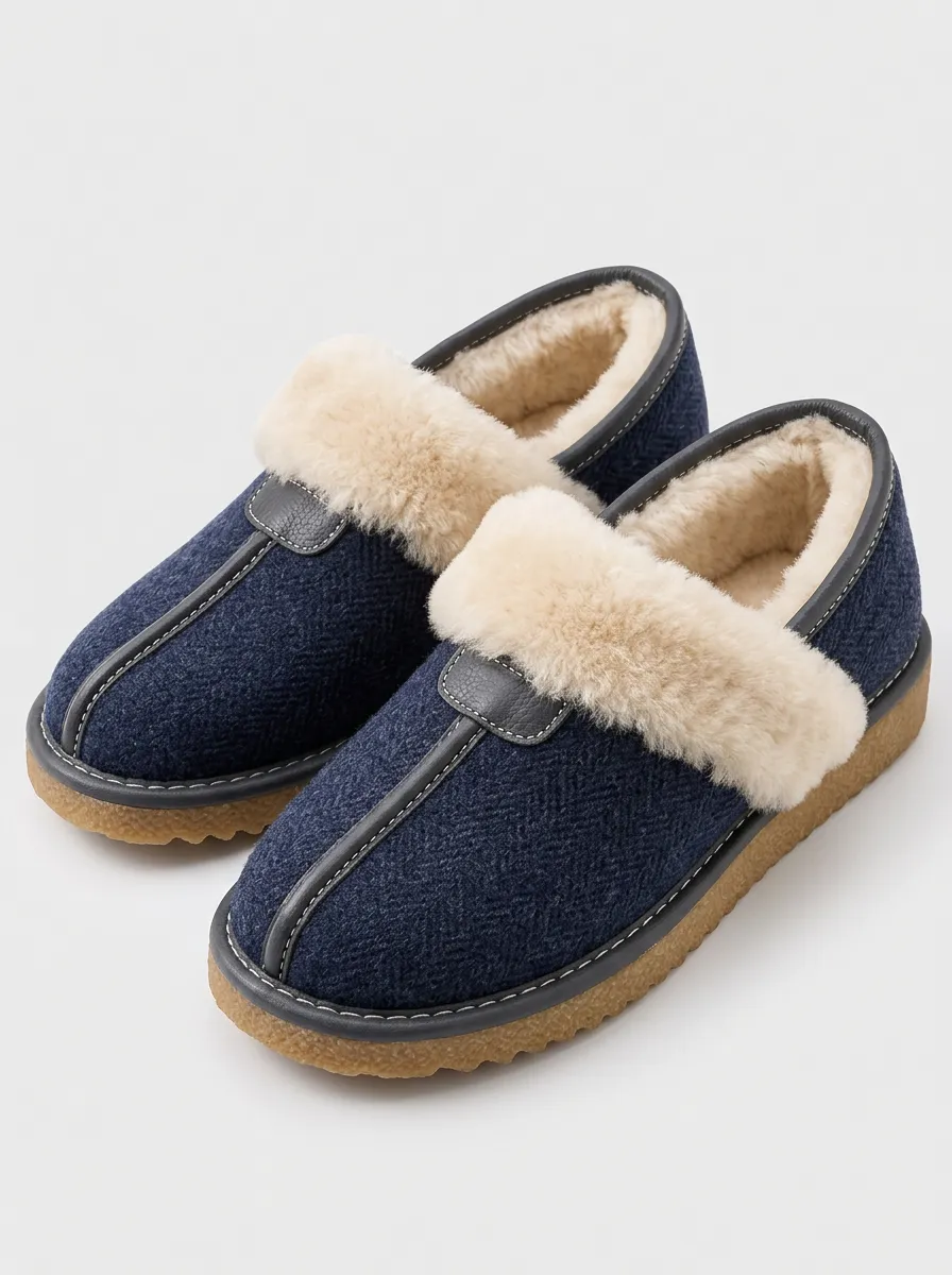 Herringbone Slippers with a Relaxed Profile