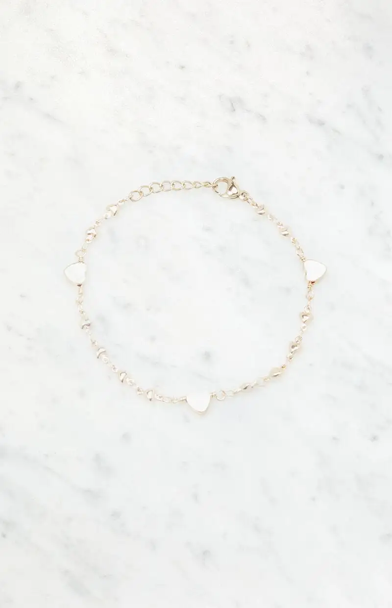 John Galt Gold Heart Charm Bracelet