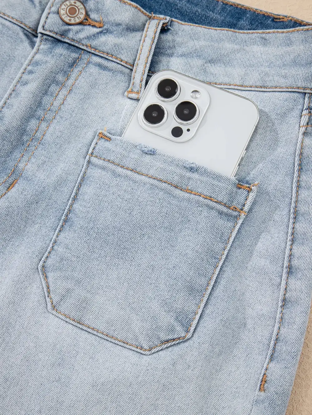Wash High Rise Shorts Denim Pants