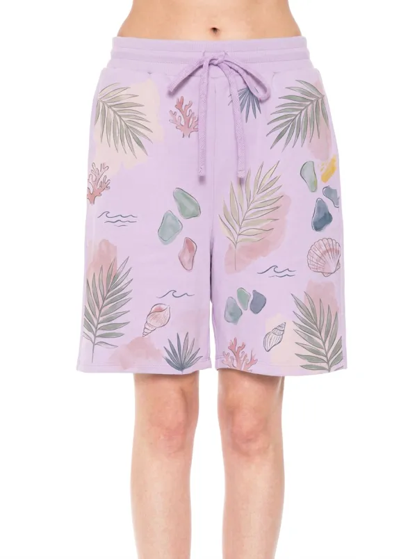 Women's Beach Vacation Tropical Shells Coral Printed Shorts