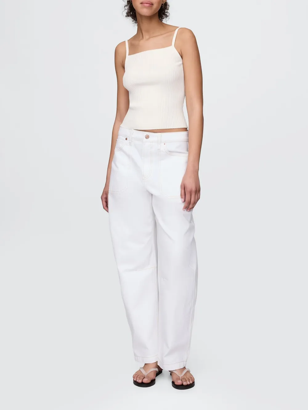 Solid Color Suspender Sweater