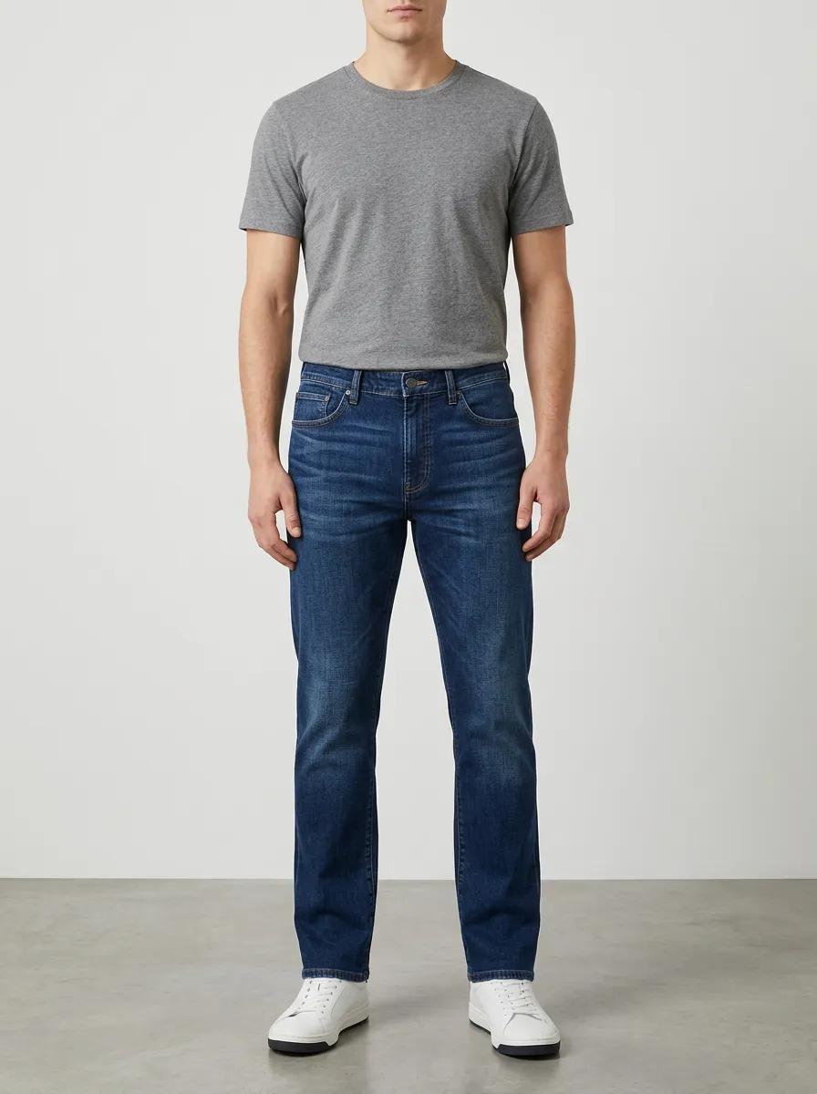 Dark Wash Straight Jeans