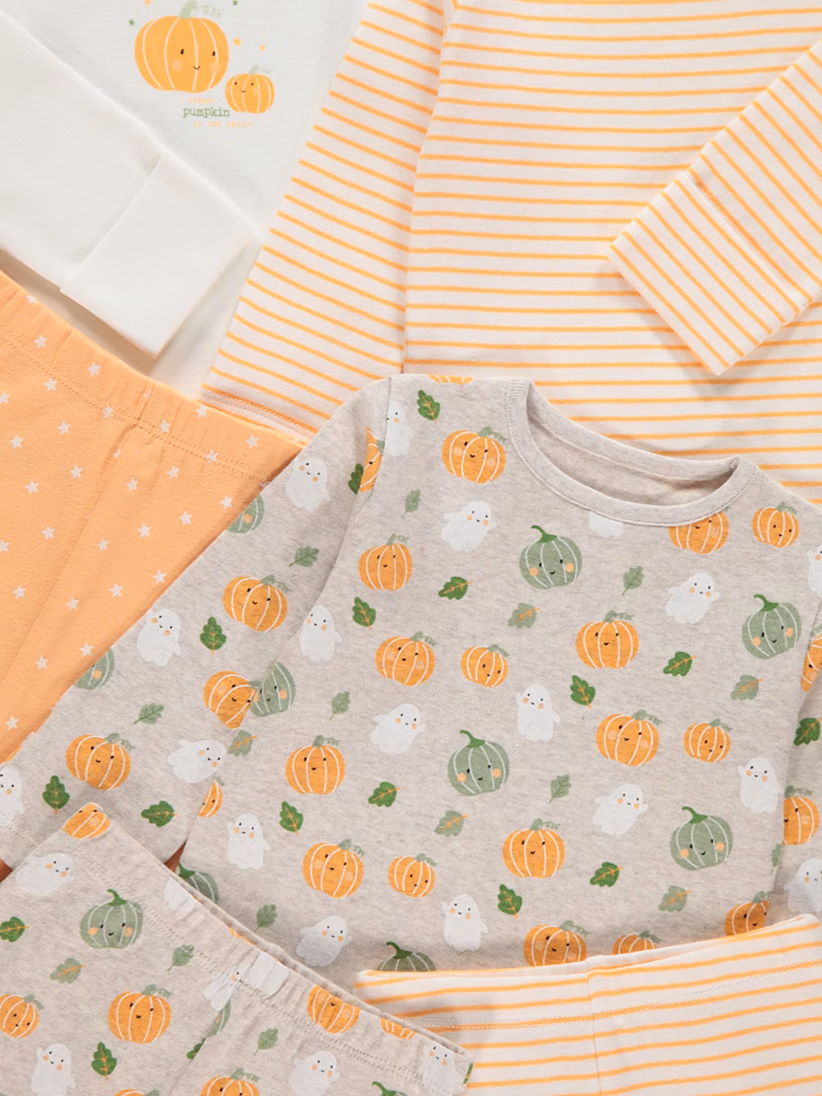 Halloween Stripe Pumpkin Pyjamas 3 Pack detail 1