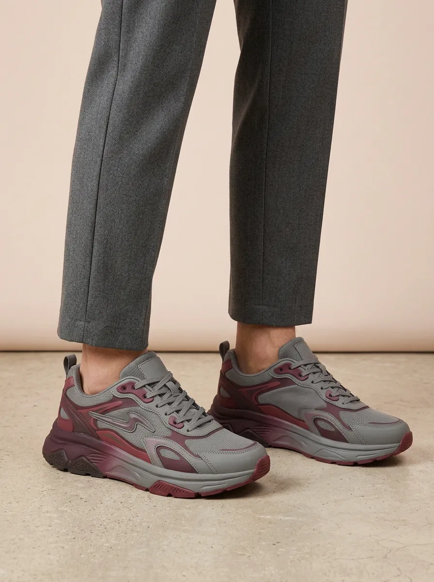 Men's Colorblock Mesh Printed Sneakers Everyday Design
