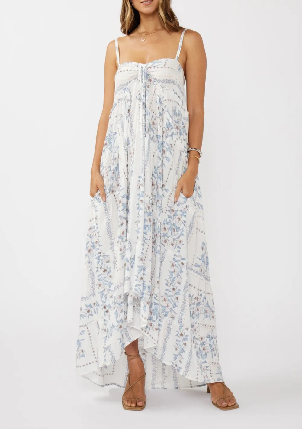 Tie Front Maxi Cami Dress