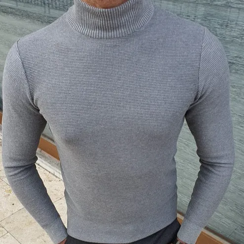 Classic Modern Slim Fit Cotton Turtleneck Sweater