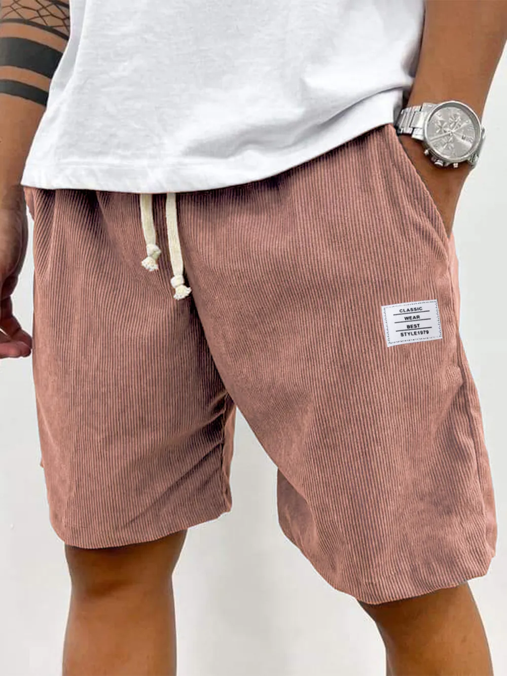 Utility Corduroy Seamed Detail Shorts
