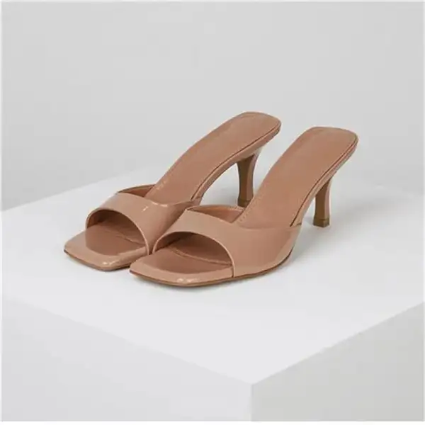 Leather Open-Toe Heeled Sandals