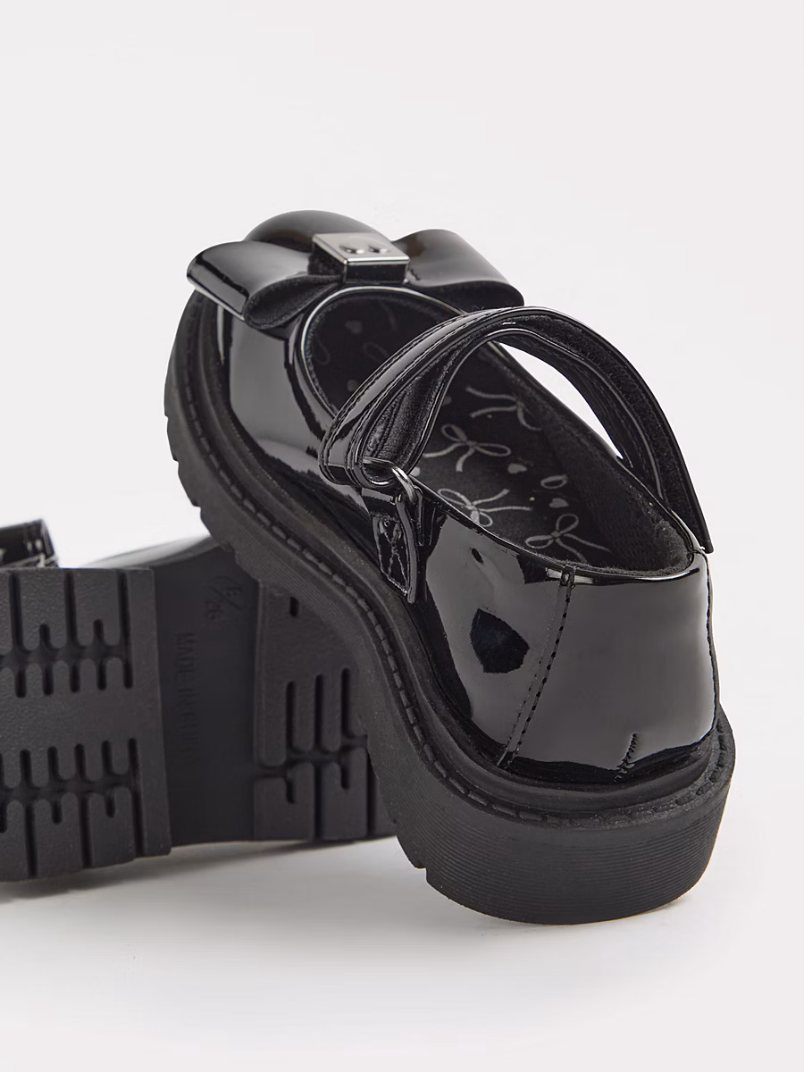Black Patent Bow Detail Mary Jane School Shoes detail 1