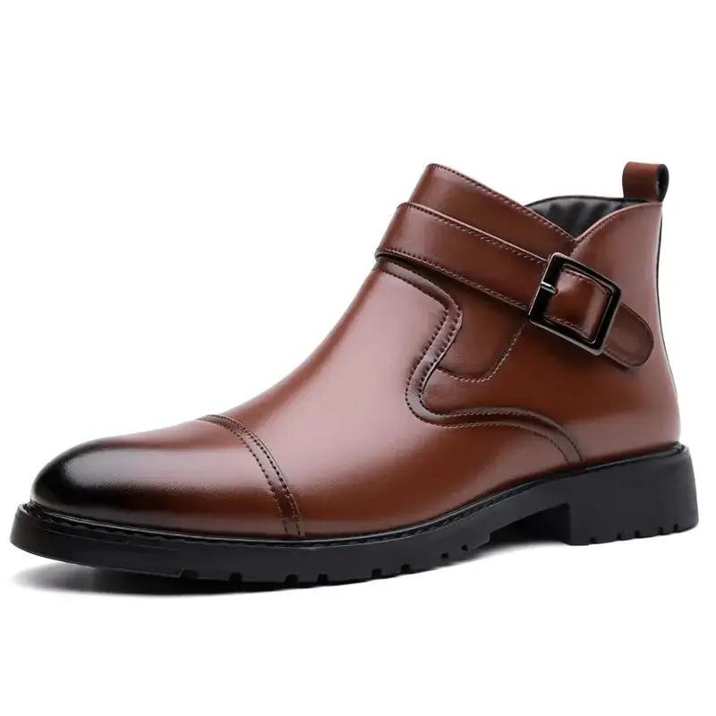 Leather Buckle Boots