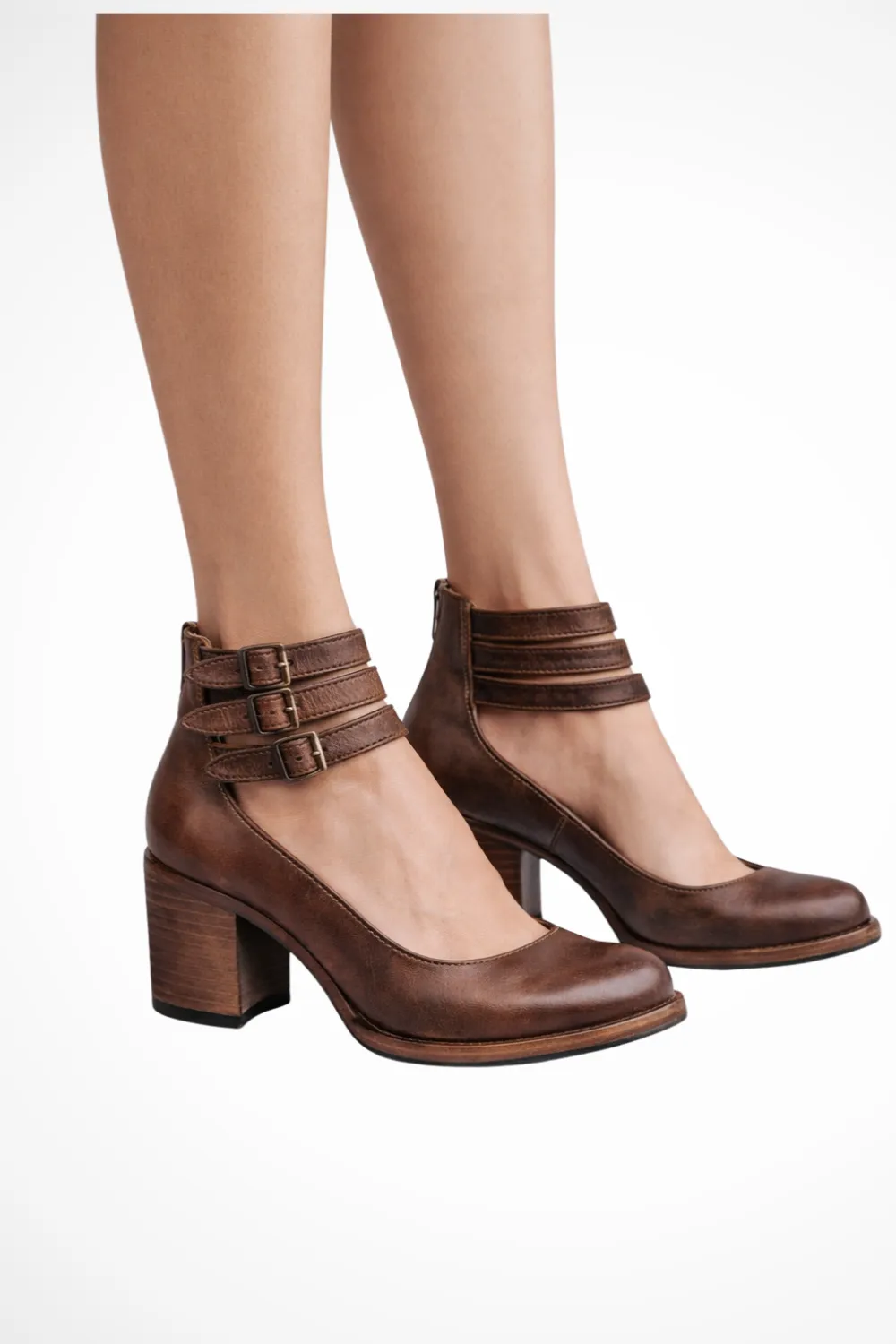  Strappy Double Buckle Ankle Strap Heels Apparel