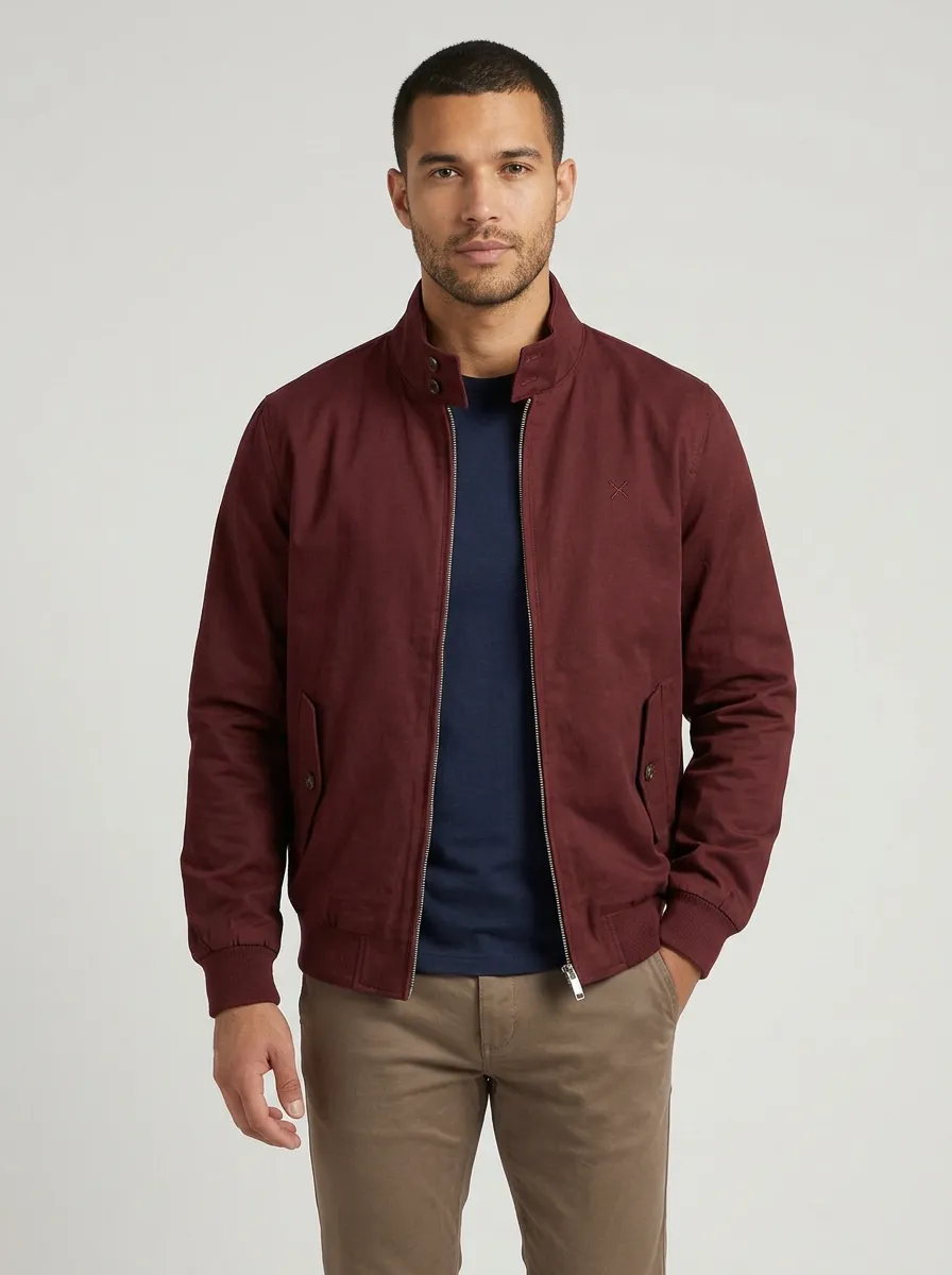 Men's Casual Olive Green Minimalist Bomber Jacket