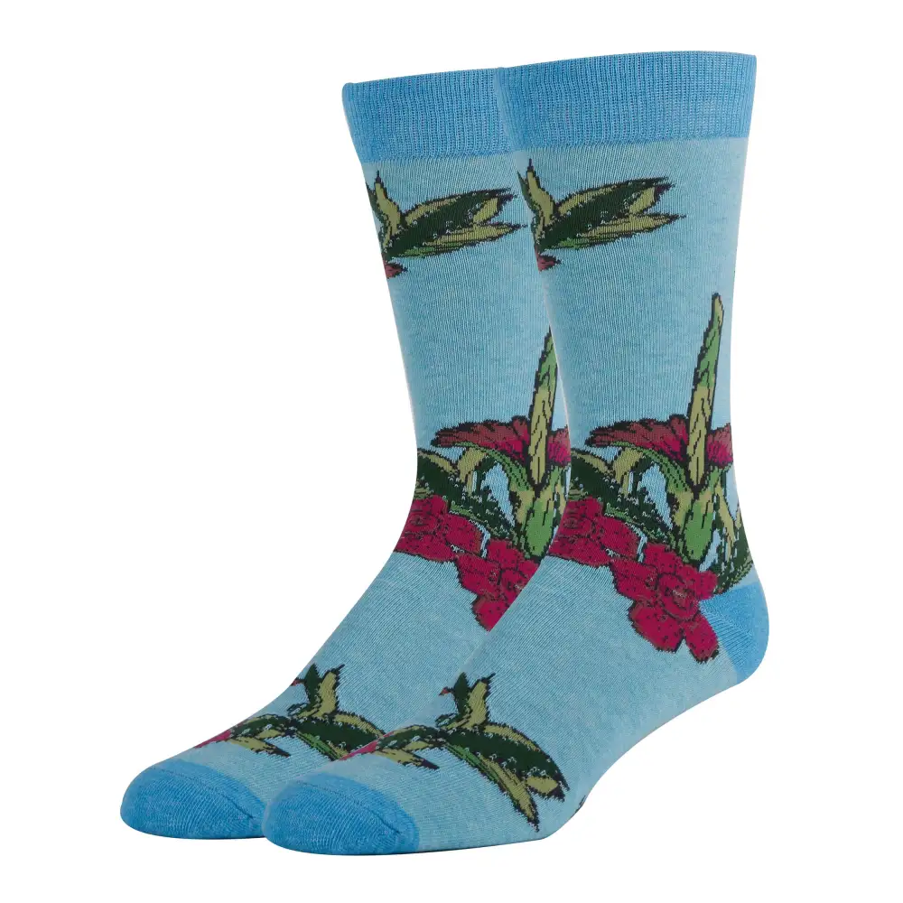 Classic Cotton Blend Floral Motif Crew Socks