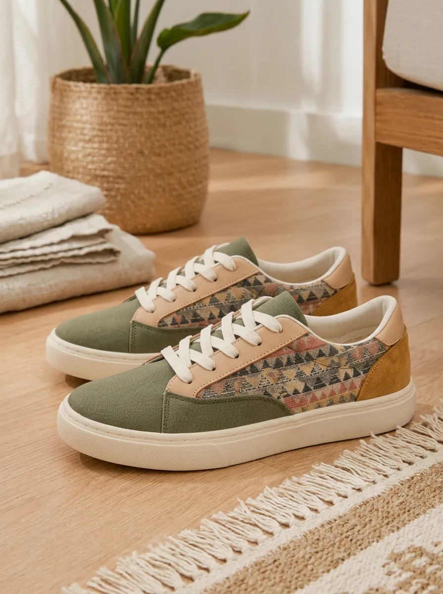 Women's Boho Geometric Pattern Artisan Skate Shoes