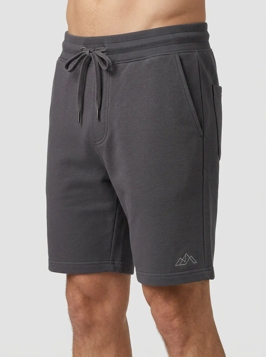 Men's Mountain Logo Printed Drawstring Sweat Shorts