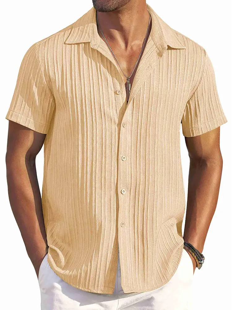 Clean Placket Textured Woven Shirt
