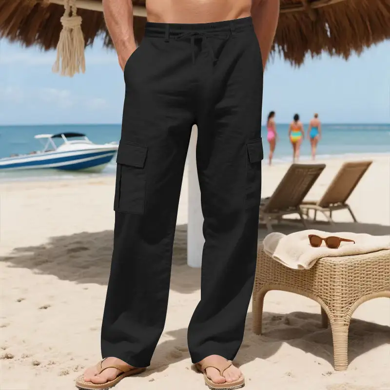Men's Loose Cargo Pants Waistband Adjustable Cargo Pants