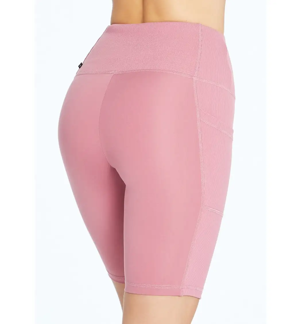 Rib Panel Pocket Yoga Shorts