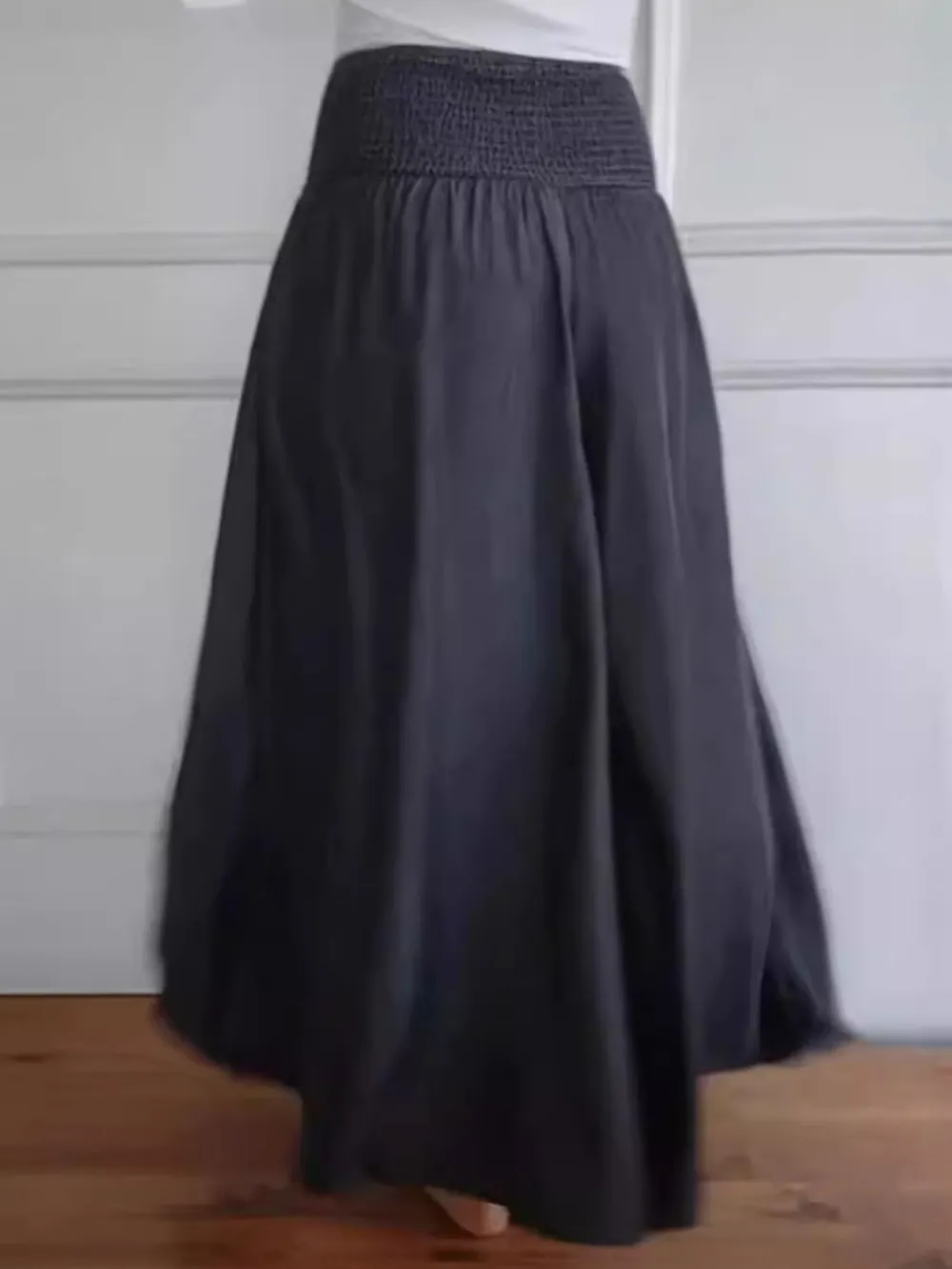Full Size Smocked Wide Leg Pants With Pocket
