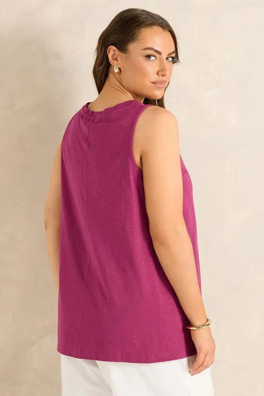Berry Red Premium Cotton Vest Top