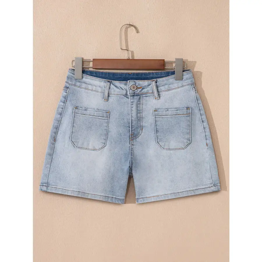 Wash High Rise Denim Shorts