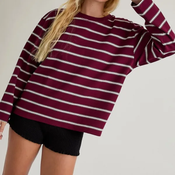 Round Neck Stripe Top