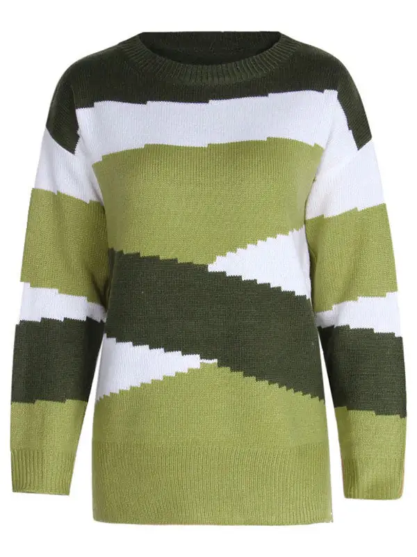 Women's Striped Long-Sleeve Sweater