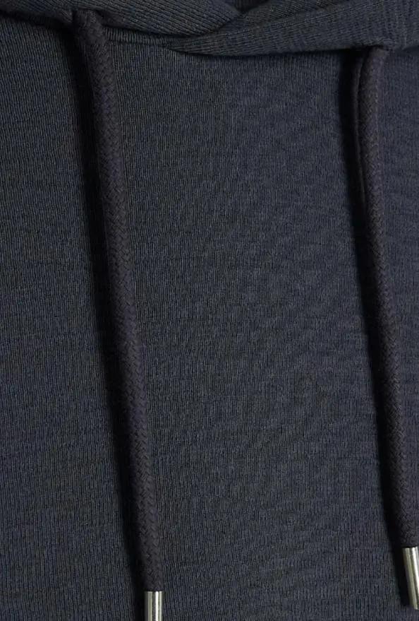 Men's Grey Textured Hoodie