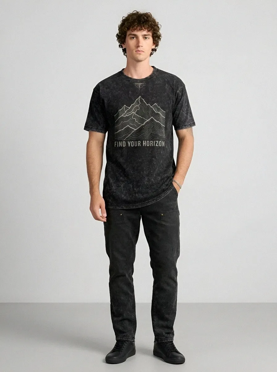 Men's Outdoor Adventure Mountain Find Your Horizon Printed T-shirt