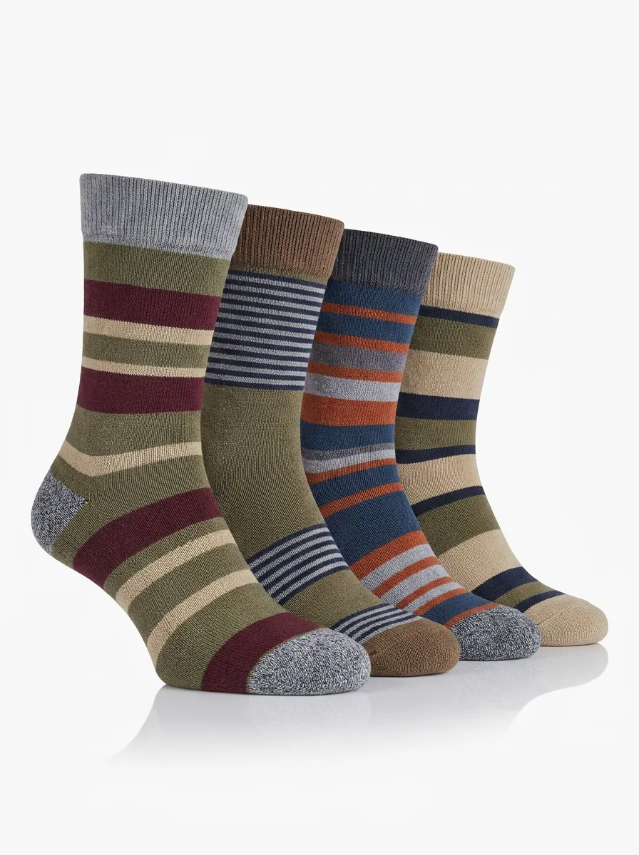 Everyday Striped Four-Pair Crew Socks