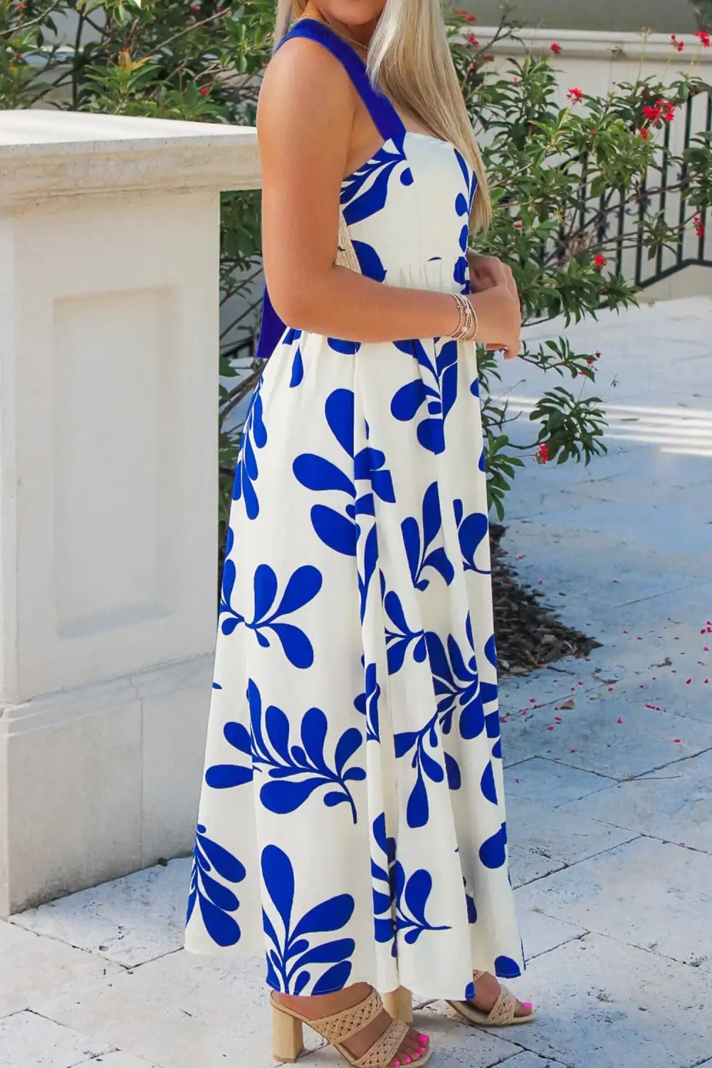 Floral Printed Sleeveless Dress Casual
