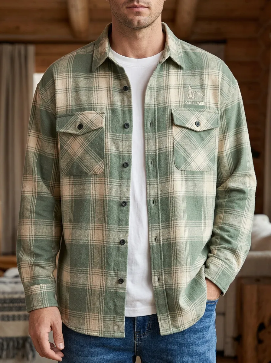 Mountain Plaid Twin Pocket Shirt