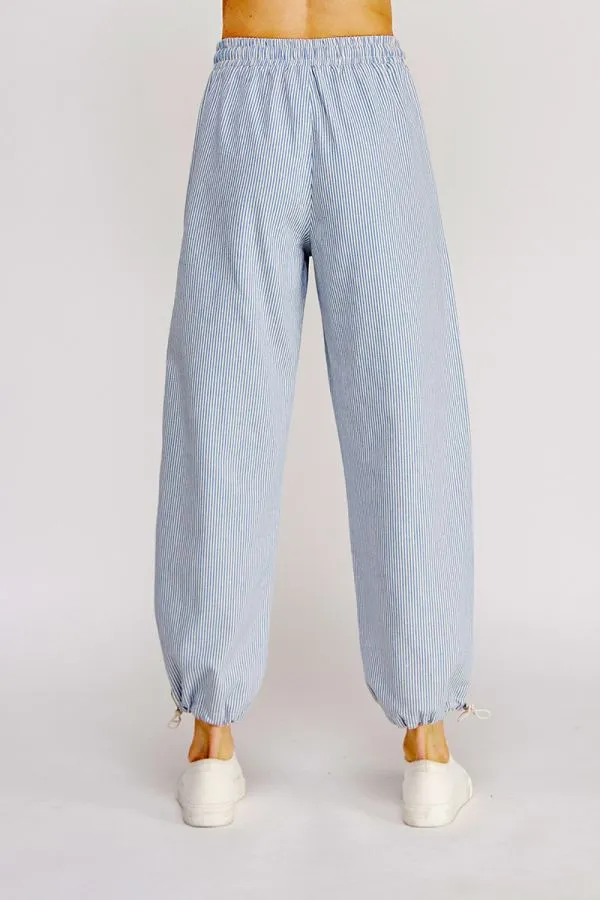 Elastic Waist Striped Pants