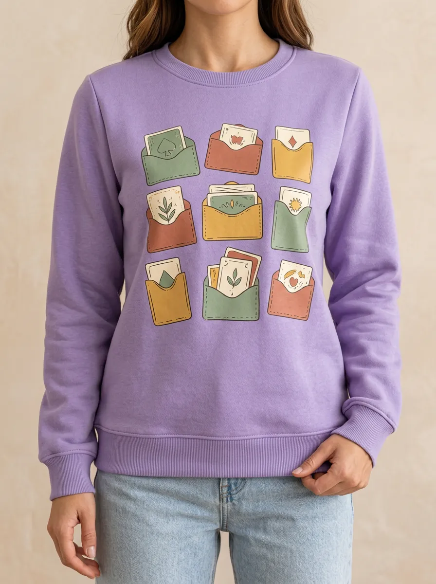 Women's Botanical Envelope Tarot Statement Print Hoodie