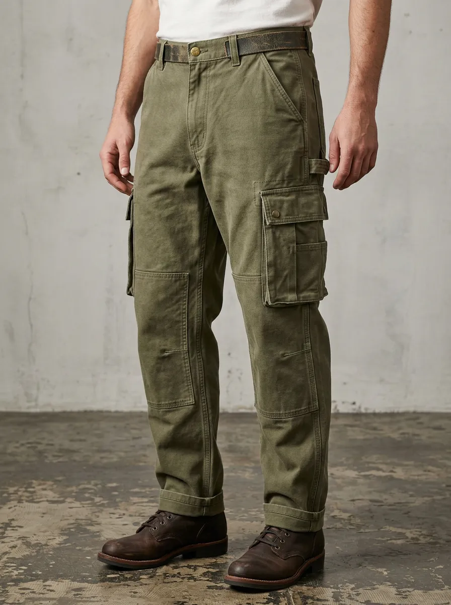 Men's Relaxed Canvas Trail Utility Cargo Pants