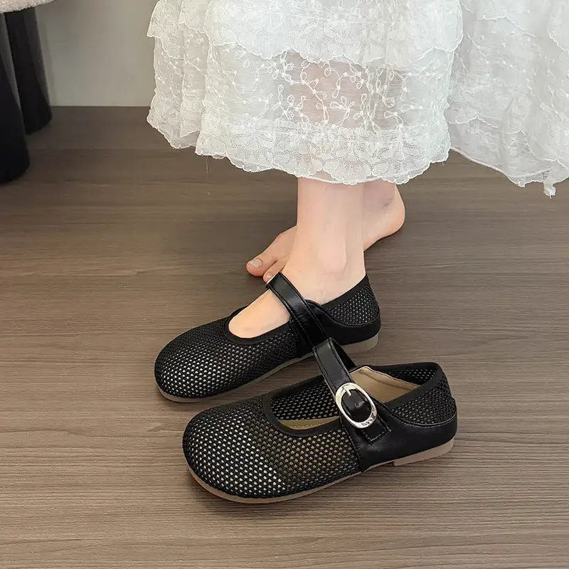 Buckle Strap Flat Sandals